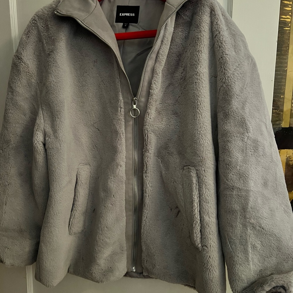 Express lavender Faux Fur Jacket